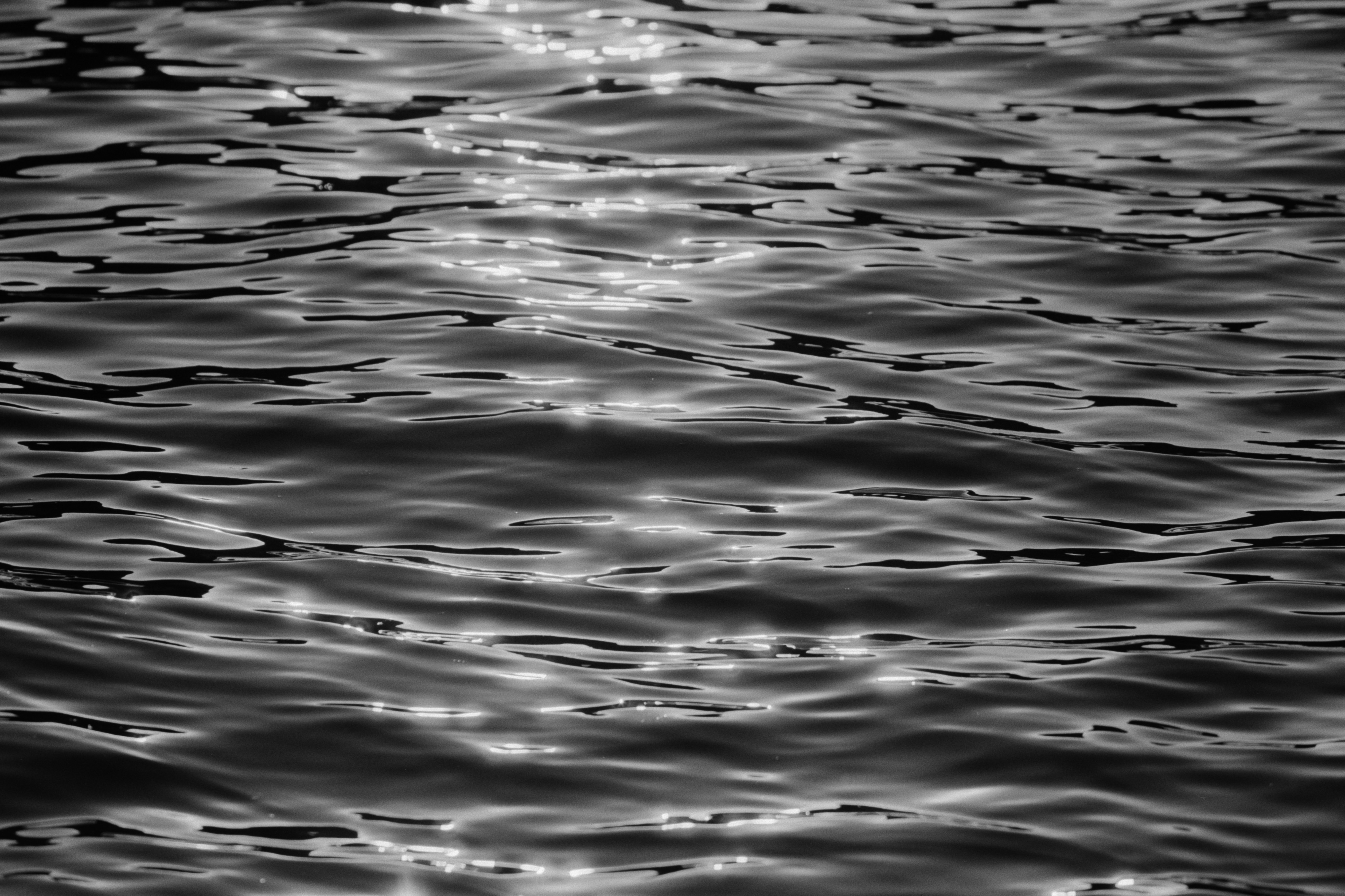 Reflejo del sol sobre el agua del mar en Alicante en una escena en blanco y negro fotografiada en película analógica